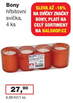 Ráj drogerie Bony hřbitovní svíčka nabídka