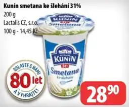 Partner Maloobchodní síť Kunín smetana ke šlehání 31% nabídka
