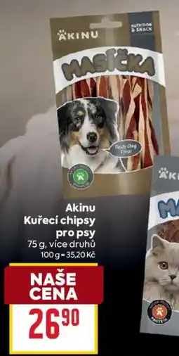Billa Akinu kuřecí chipsy pro psy nabídka