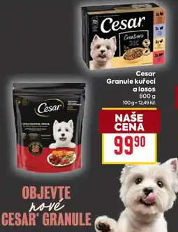 Billa Cesar Granule kuřecí a losos nabídka
