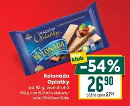 Billa Kolonáda Oplatky nabídka