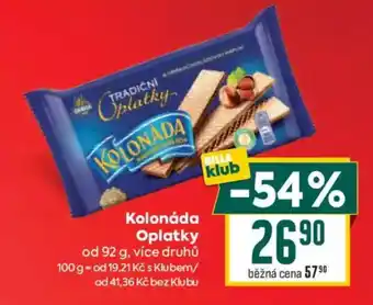 Billa Kolonáda Oplatky nabídka