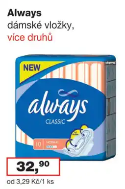 Ráj drogerie Always dámské vložky nabídka