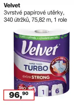 Ráj drogerie Velvet 3vrstvé papírové utěrky nabídka