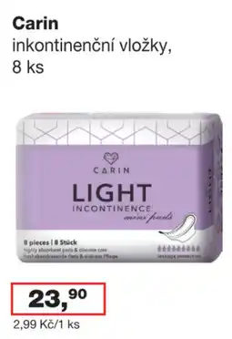 Ráj drogerie Carin inkontinenční vložky nabídka