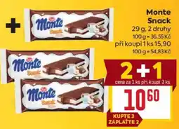 Billa Monte Snack nabídka