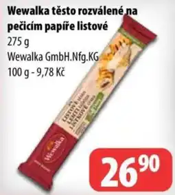 Partner Maloobchodní síť Wewalka těsto rozválené na pečícím papíře listové nabídka
