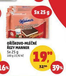 Penny Market Oříškovo-mléčné řezy manner nabídka