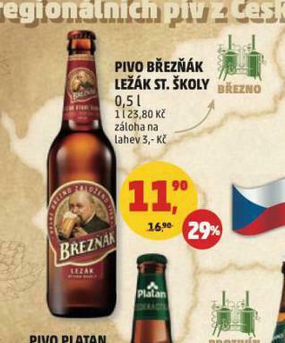 Penny Market Pivo březňák ležák st. školy nabídka