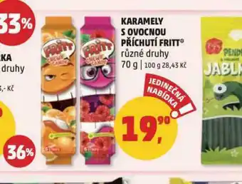 Penny Market Karamely s ovocnou příchutí fritt nabídka