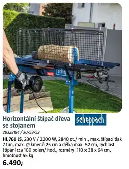 Bauhaus scheppach horizontální štípač dřeva se stojanem hl 760 ls nabídka