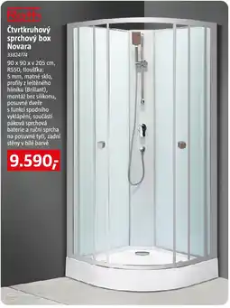 Bauhaus Roth čtvrtkruhový sprchový box Novara nabídka