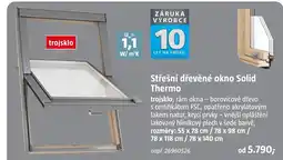 Bauhaus trojsklo střešní dřevěné okno solid thermo nabídka