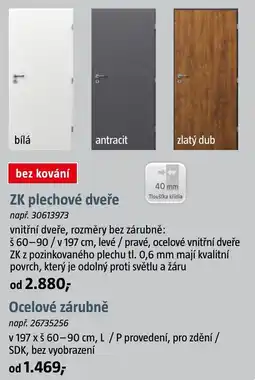 Bauhaus ZK plechové dveře nabídka