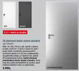 Bauhaus ZK plechové dveře včetně zárubně nabídka