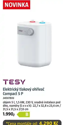 Bauhaus Tesy elektrický tlakový ohřívač compact 5 p nabídka