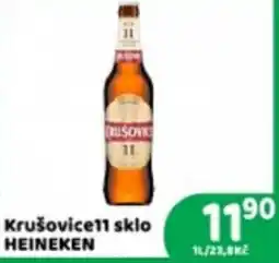 Brněnka Heineken Krušovice11 sklo nabídka