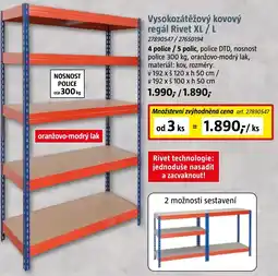 Bauhaus Rivet vysokozátěžový kovový regál XL / L nabídka