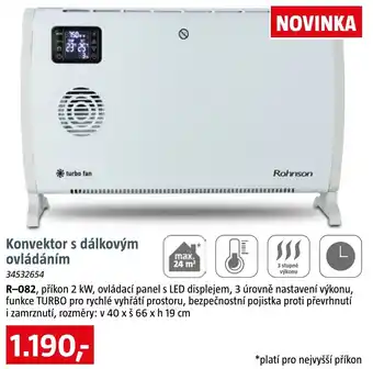 Rohnson konvektor s dálkovým ovládáním