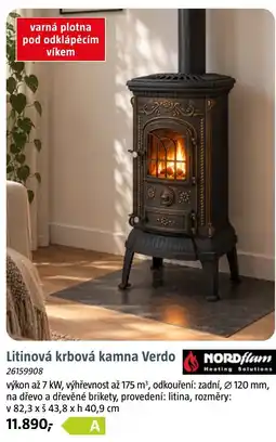 Bauhaus Nordflam litinová krbová kamna Verdo nabídka