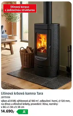 Bauhaus Tara litinová krbová kamna nabídka