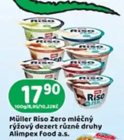 Brněnka Müller Riso Zero mléčný rýžový dezert různé druhy nabídka