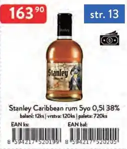 Qanto Stanley caribbean rum 5yo 38% nabídka