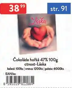 Qanto Čokoláda hořká 47% ctnost-Láska nabídka