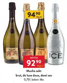 Qanto Mucha sekt brut, de luxe doux, demi sec nabídka