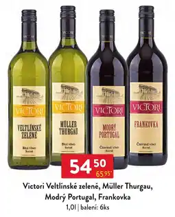 Qanto Victori Veltlínské zelené, Müller Thurgau, Modrý Portugal, Frankovka nabídka