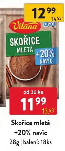 Qanto Vitana skořice mletá nabídka