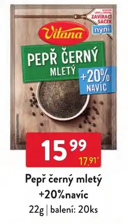 Qanto Vitana pepř černý mletý nabídka