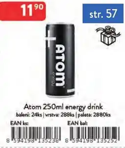 Qanto Atom energy drink nabídka