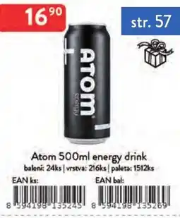 Qanto Atom energy drink nabídka