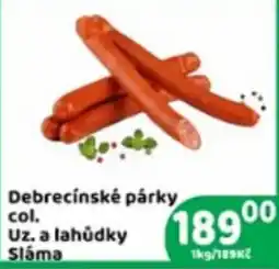 Brněnka Sláma debrecínské párky col. uz. a lahůdky nabídka
