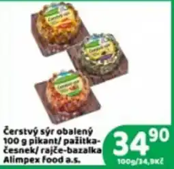 Brněnka Alimpex food a.s. čerstvý sýr obalený 100 g pikant/pažitka-česnek/rajče-bazalka nabídka