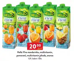 Qanto Hello Viva mandarinka, multivitamin, pomeranč, multivitamin jahoda, ananas nabídka