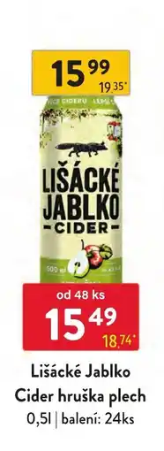 Qanto Lišácké Jablko Cider hruška plech nabídka