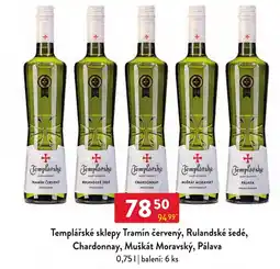Qanto Templářské sklepy Tramín červený, Rulandské šedé, Chardonnay, Muškát Moravský, Pálava nabídka