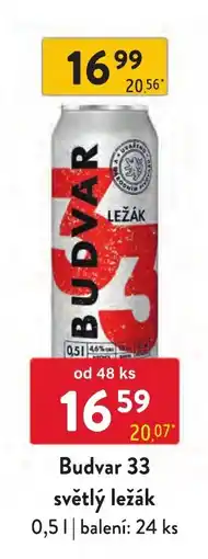 Qanto Budvar 33 světlý ležák nabídka