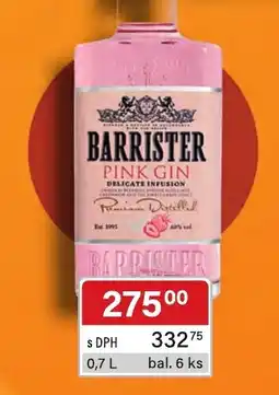 Qanto Barrister pink gin nabídka