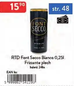 Qanto Rtd Font Secco Bianco Frizzante plech nabídka