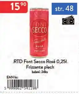 Qanto Rtd Font Secco Rosé, Frizzante plech nabídka