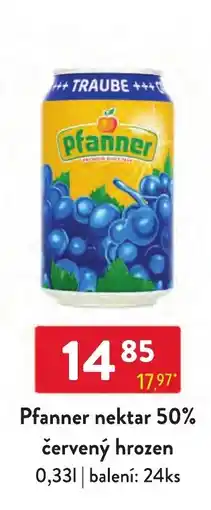 Qanto Pfanner nektar 50% červený hrozn nabídka