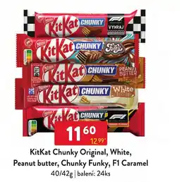 Qanto KitKat Chunky Original, White, Peanut butter, Chunky Funky, F1 Caramel nabídka