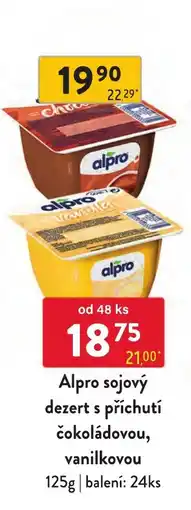 Qanto Alpro sojový dezert s příchutí čokoládovou, vanilkovou nabídka