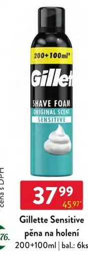 Qanto Gillette pěna na holení Sensitive nabídka