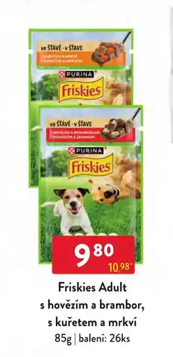 Qanto Friskies Adult s hovězím a brambor, s kuřetem a mrkví nabídka
