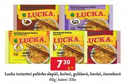 Qanto Lucka instantní polévka slepičí, kuřecí, gulášová, hovězí, česneková nabídka