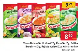 Qanto Vitana Do hrnečku Hrášková Česnečka Gulášová Brokolicová Rajská s nudlemi Kuřecí s nudlemi nabídka